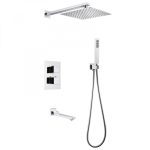 Душевая система Abber Daheim встраиваемая с верхним душем с лейкой со смесителем хром (AF8250)