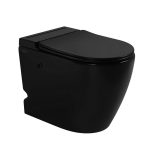 Унитаз напольный приставной Abber Bequem с горизонтальным выпуском с сиденьем дюропласт микролифт с импульсным смывом (AC1115PMB)