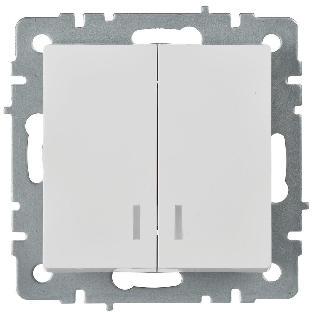 original-3740.jpg Выключатель IEK Brite ВС10-2-1-БрБ двухклавишный встраиваемый белый с подсветкой (BR-V20-1-10-K01) — изображение 1
