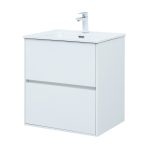 Тумба под раковину Lavelly Cube 60 см подвесная белый глянец (00316667)