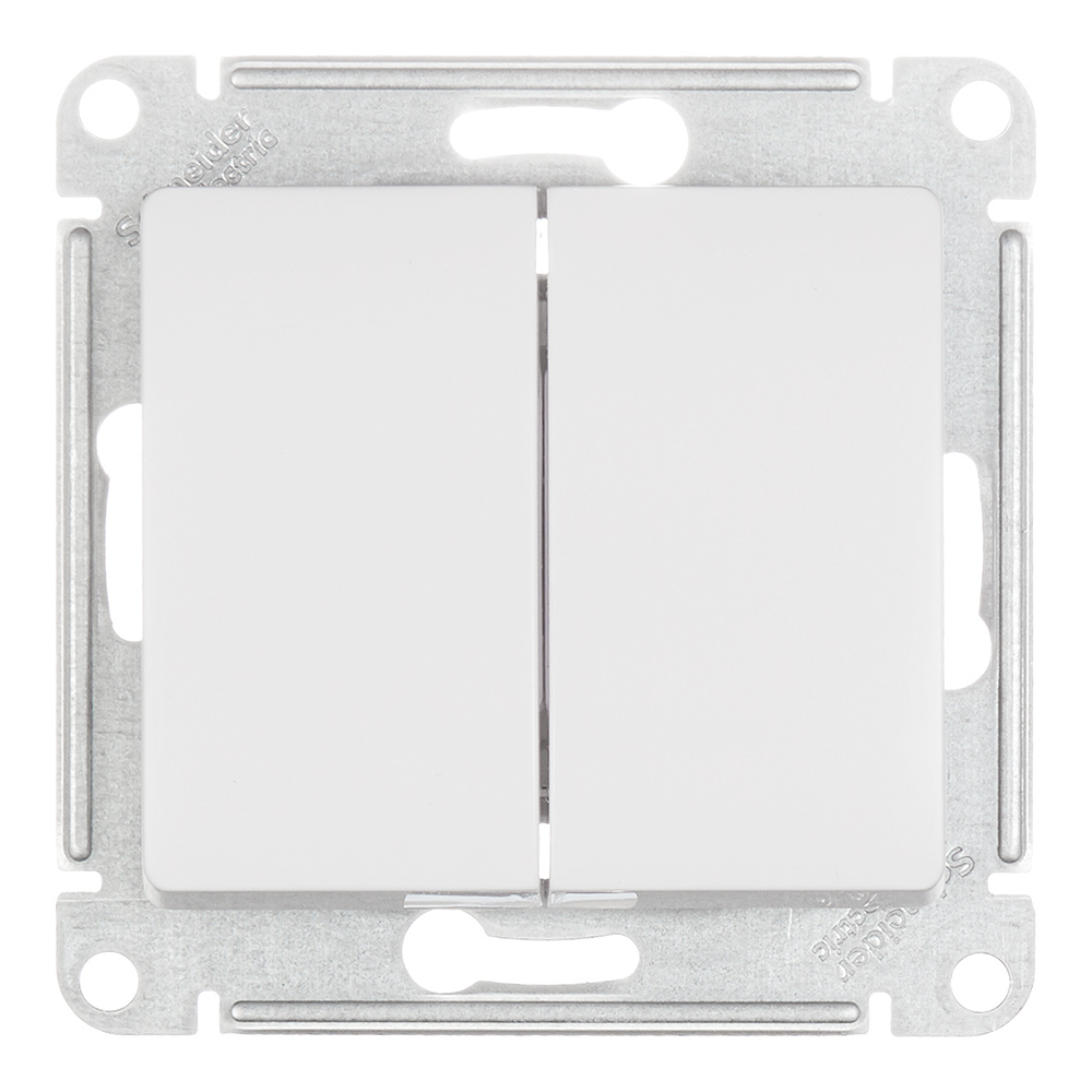 original-4083.jpg Выключатель Systeme Electric Glossa двухклавишный встраиваемый белый (GSL000151) — изображение 1