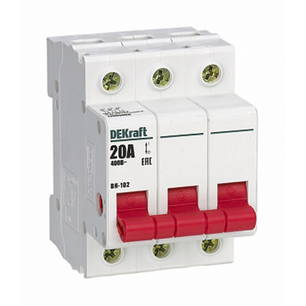 original-4153.jpg Выключатель-разъединитель Dekraft ВН-102 3P 20А 400 В на DIN-рейку (17009DEK) — изображение 1