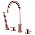 Смеситель на борт ванны Abber Wasser Kreis розовое золото однорычажный с лейкой (AF8113RG)