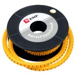 Маркеры кабельные (клипсы) EKF PROxima 4,5-8,6 мм цифра 6 желтые (350 шт.) (plc-KM-6-6)