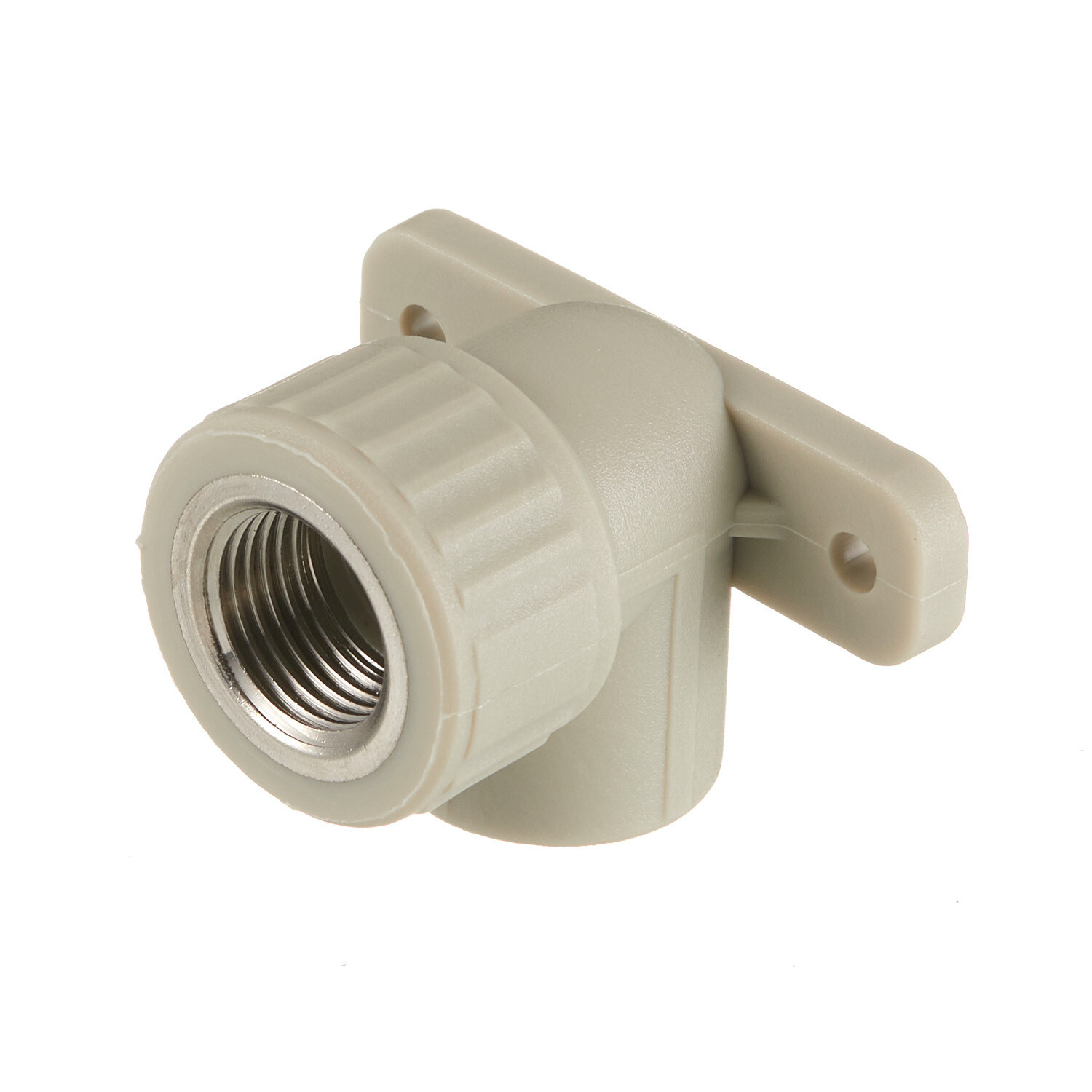 original-4566.jpg Угол полипропиленовый Valfex комбинированный с креплением 20 мм х 1/2 ВР(г) серый (10120020Г) — изображение 1