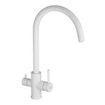 Смеситель для кухни Corsa Deco Pride белый с высоким изливом с подключением к фильтру однорычажный (966381)