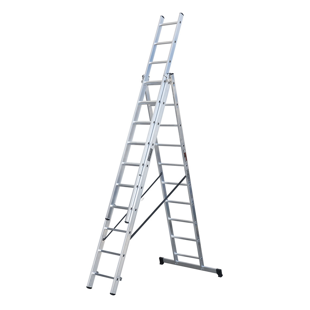 original-5010.jpg Лестница алюминиевая трансформер трехсекционная 10 ступеней Hesler бытовая — изображение 1