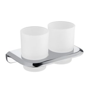 Стакан для ванной Abber Nord с держателем двойной стекло матовый/металл хром (AA1557)