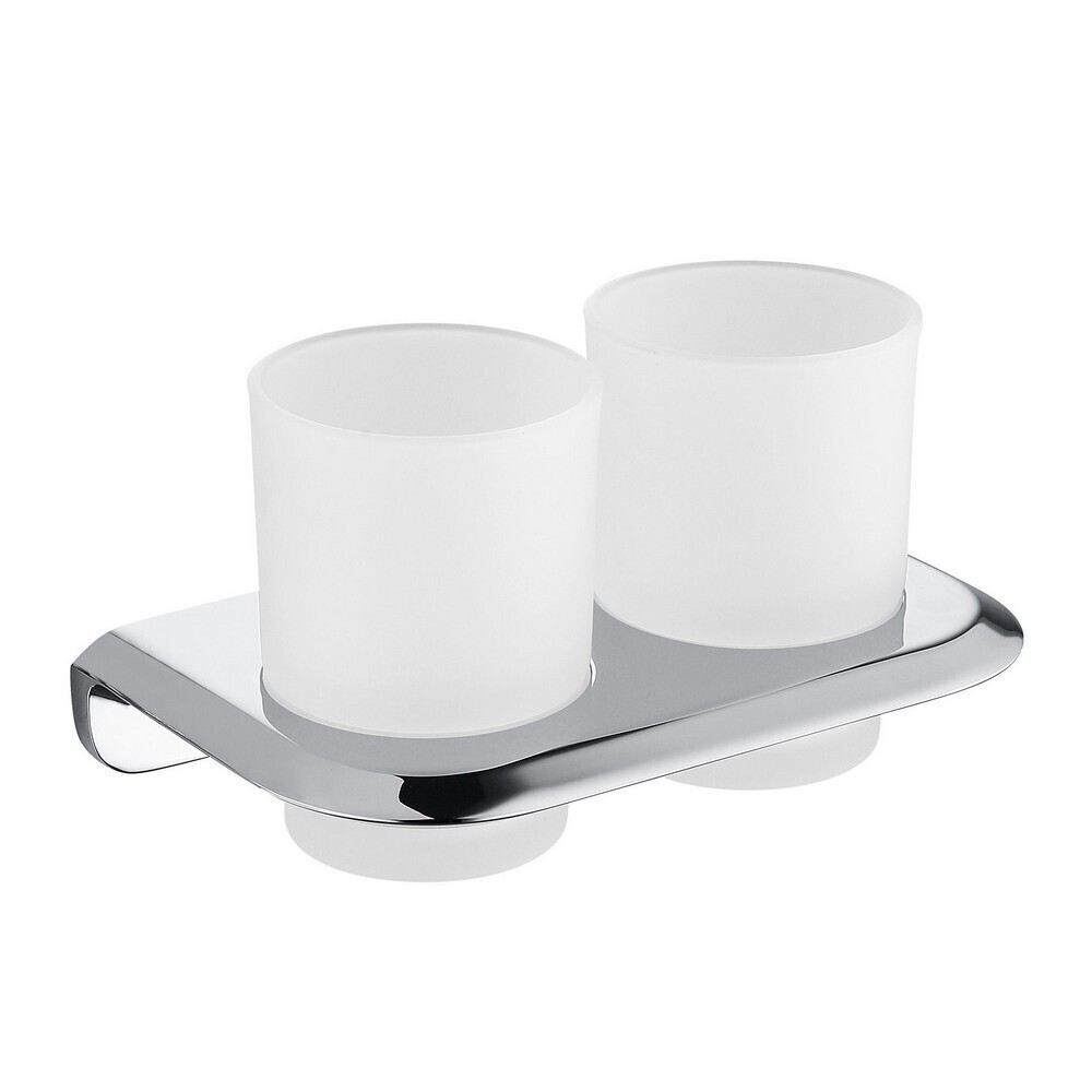 original-521.jpg Стакан для ванной Abber Nord с держателем двойной стекло матовый/металл хром (AA1557) — изображение 1