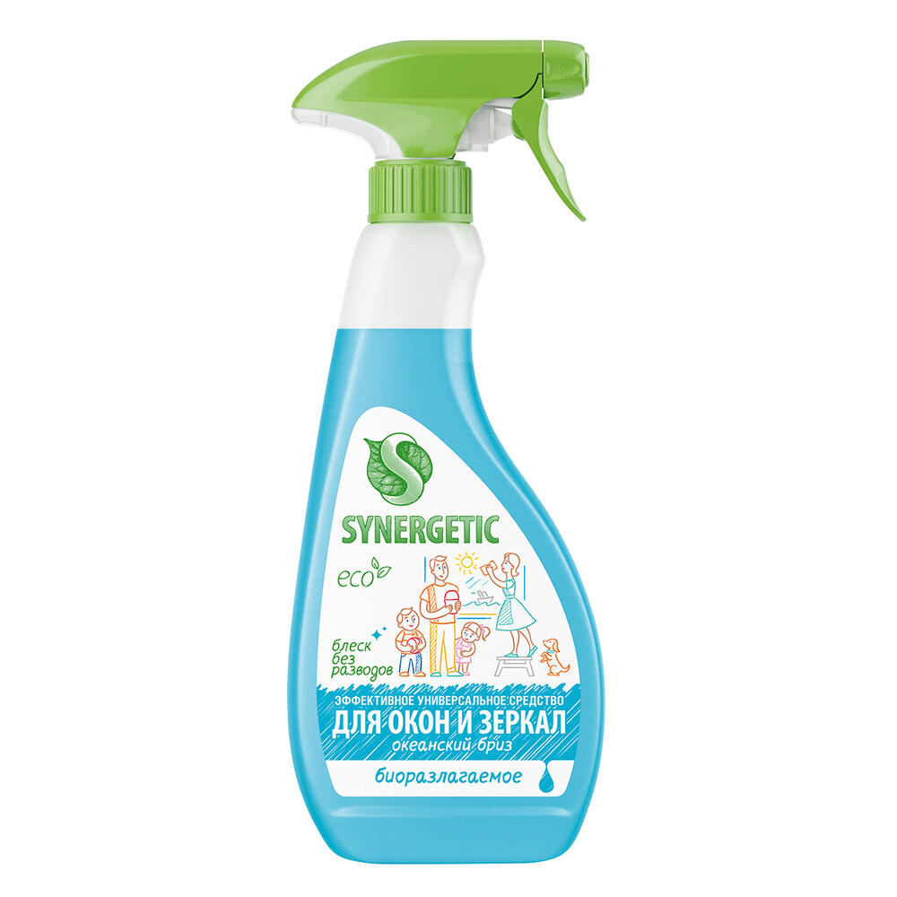 syn_window_05ltr_240313 Средство Synergetic для окон и зеркал 500 мл — изображение 1