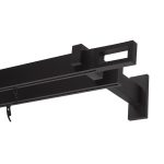 Карниз настенный металлический двухрядный профильный Хай-тек 320 см черный (148.472)