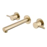 Смеситель для раковины встраиваемый Abber Emotion золото двухвентильный (AF88121G)