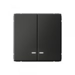 Выключатель Systeme Electric ArtGallery двухклавишный встраиваемый базальт с подсветкой (SE GAL001453)