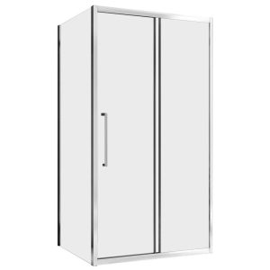 Душевой уголок Abber Schwarzer Diamant хром 140х50х195 см прямоугольник стекло прозрачное 6 мм (AG30140H-S50)