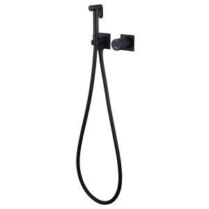 Смеситель с гигиеническим душем встраиваемый Abber Rund со скрытой частью в комплекте черный (AF8725B)