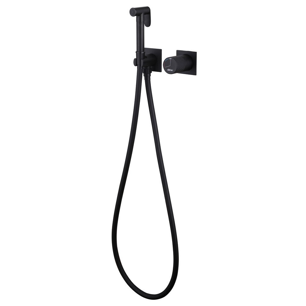 original-6974.jpg Смеситель с гигиеническим душем встраиваемый Abber Rund со скрытой частью в комплекте черный (AF8725B) — изображение 1