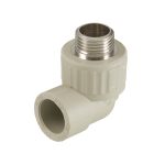 Угол полипропиленовый Valfex комбинированный 20 мм х 1/2 НР(ш) серый (10126020Г)