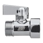 Кран шаровой латунный MPF 1/2 ВР(г) х 1/2 НР(ш) к бытовой технике хром мини проходной ГОСТ Р 59553-2021 (ИС.081214)