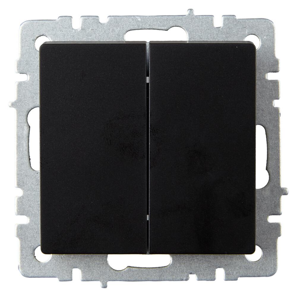 original-7126.jpg Выключатель IEK Brite ВС10-2-6-БрЧ двухклавишный встраиваемый черный проходной (BR-V22-0-10-K02) — изображение 1