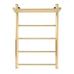 Полотенцесушитель водяной Indigo Line 700х500 мм лесенка с полкой золото
