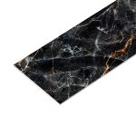 Панель стеновая пластик для кухни 3000х600х1,5 мм мрамор черный с золотом