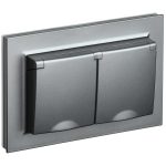 Розетка IEK Brite РСбш12-3-44-БрС встраиваемая сталь с крышкой (BR-R26-16-44-K46-F)