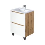 Тумба под раковину Маркастрой Line 65 см напольная дуб вотан/белая (Ц0000041925)