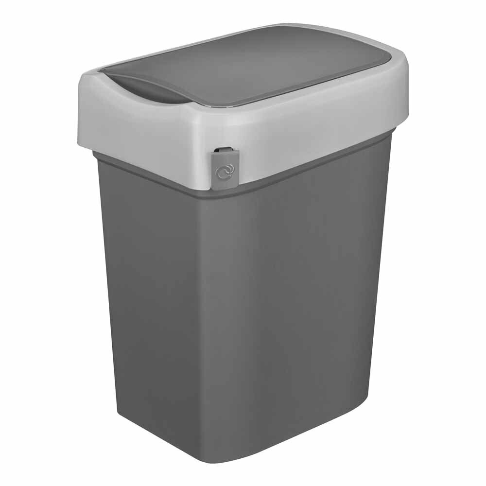 original-7511.jpg Контейнер для мусора Econova Smart Bin с крышкой 10 л пластик серый — изображение 1