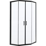 Душевой уголок BelBagno Uno черный 90х90х195 см пятиугольник стекло прозрачное 5 мм (UNO-195-P-2-90-C-NERO)