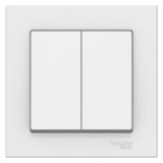 Выключатель Systeme Electric AtlasDesign двухклавишный встраиваемый белый (ATN000152)