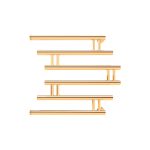 Полотенцесушитель водяной Indigo Zip 600х600 мм фокстрот с боковым подключением 500 мм золото