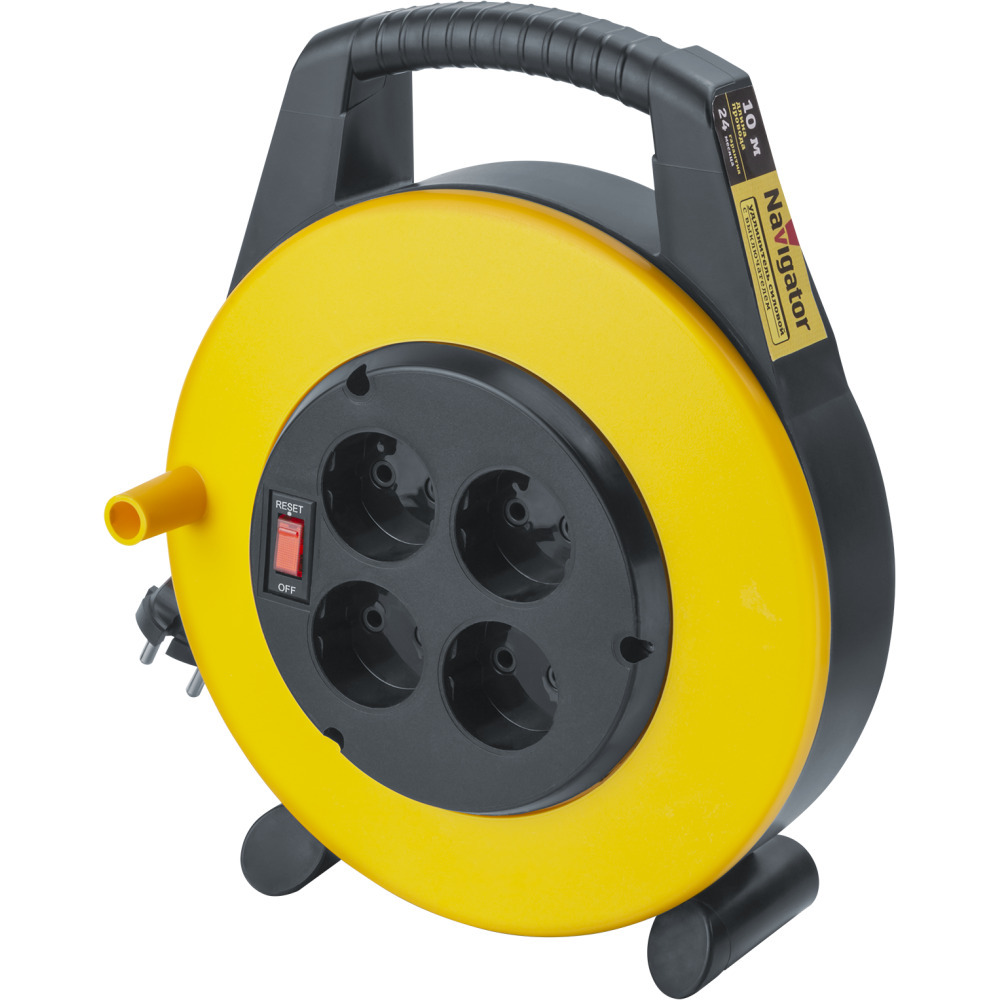 original-8332.jpg Удлинитель Navigator без заземления 20 м на закрытой катушке 1,3 кВт 4 розетки ПВС 2х0,75 кв.мм IP20 — изображение 1