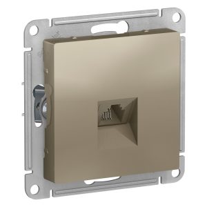 Розетка телефонная Systeme Electric AtlasDesign встраиваемая шампань RJ11 (ATN000581)