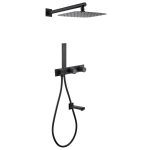Душевая система Abber Rund встраиваемая с верхним душем с лейкой со смесителем черная матовая (AF8717B)
