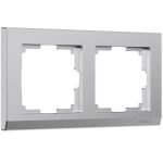 Рамка Werkel Stark двухместная серебряная матовая (a063454)