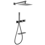 Душевая система Abber Rund встраиваемая с верхним душем с лейкой со смесителем никель (AF8750NG)