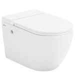 Унитаз подвесной Abber Bequem безободковый белый с сиденьем дюропласт микролифт с импульсным смывом (AC1108P)