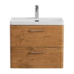 Тумба под раковину BelBagno Due 60 см подвесная светлое дерево (DUE-600-2C-SO-RN-P-FH)