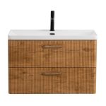 Тумба под раковину BelBagno Due 80 см подвесная светлое дерево (DUE-800-2C-SO-RN-P-FH)