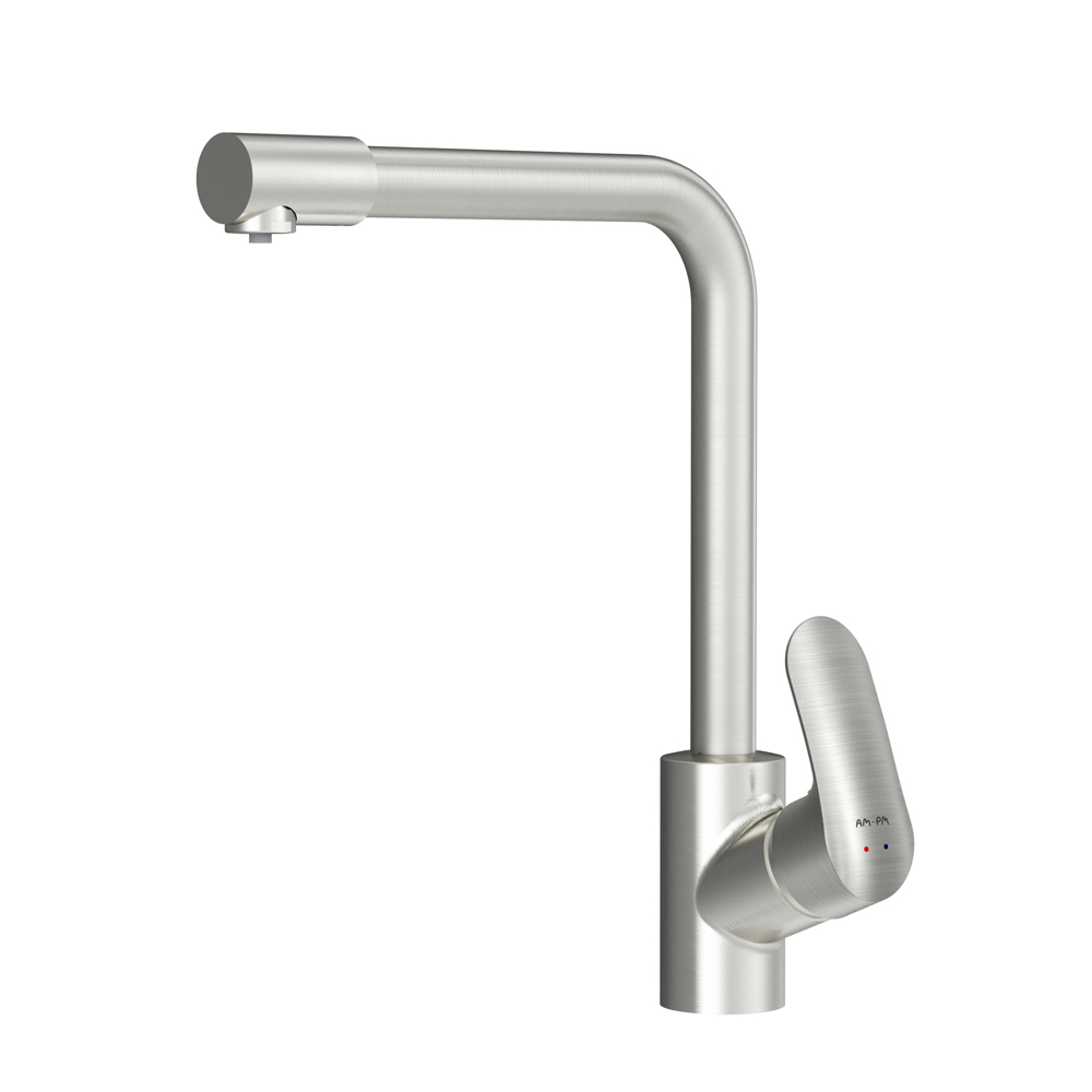 original-8979.jpg Смеситель для кухни AM.PM Like сатин с высоким изливом с подключением к фильтру однорычажный (F8005711) — изображение 1
