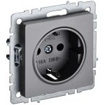 Розетка IEK Brite РС11-1-0-БрС встраиваемая сталь (BR-R11-16-K46)