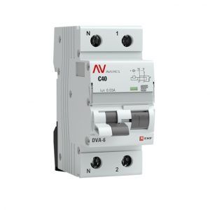 Автомат дифференциальный EKF Averes DVA-6 40А 1P+N тип A 30 мА 6 кА (rcbo6-1pn-40C-30-a-av)