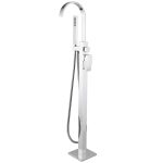 Смеситель для ванны напольный Abber Wasserfall хром однорычажный с лейкой (AF8615)